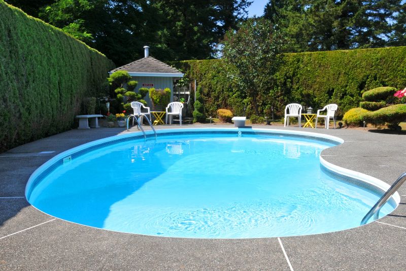 decorated pool area